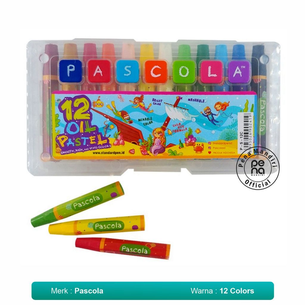 

Crayon Krayon Oil Pastel OP Pascola 12 Warna Pascola Oil Pastel 12 / Set