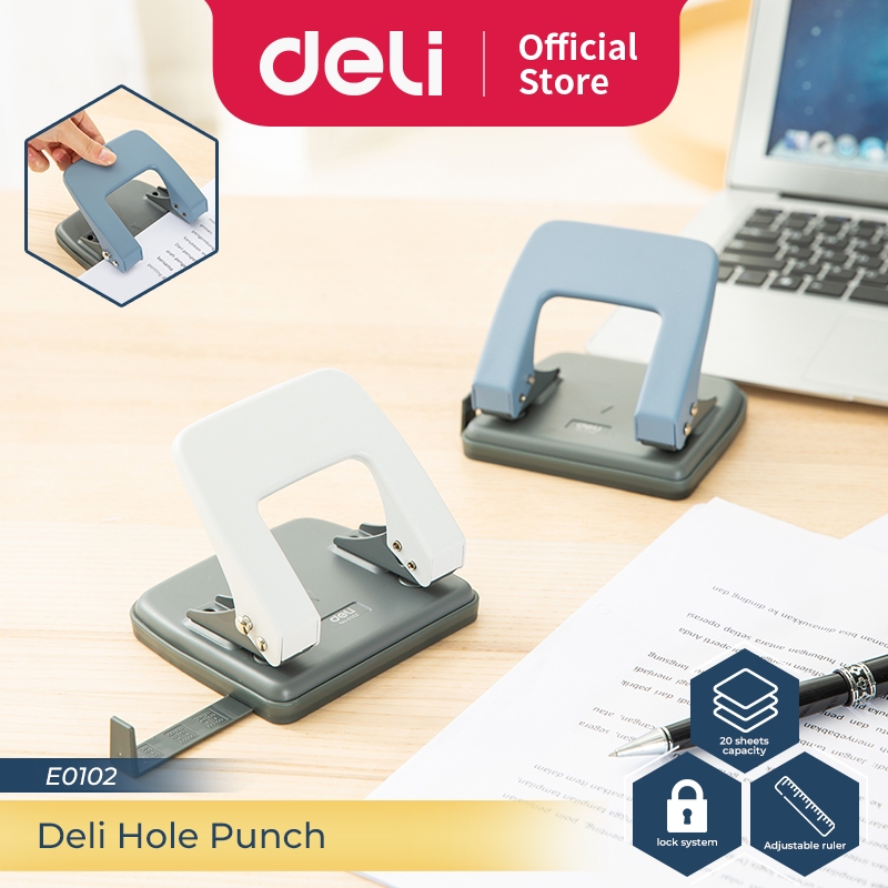 

NEW PRODUCT DELI PEMBOLONG KERTAS / 2-HOLE PUNCH KAPASITAS 20 LEMBAR E0102 JAVABSJSG