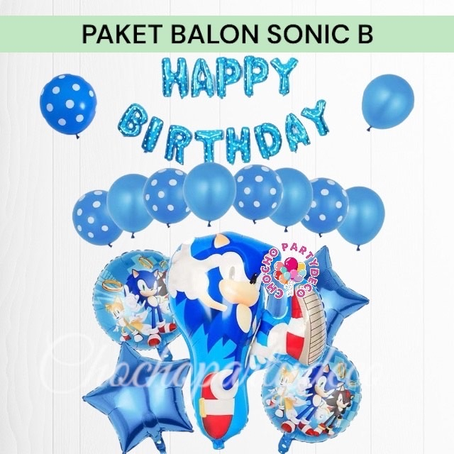 Paket Balon SONIC THE HEDGEHOG B / Dekorasi Ulang Tahun Super Sonic