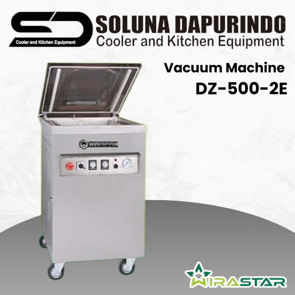 Mesin Vacuum Sealer Wirapax DZ 500-2E, Kapasitas Besar, Bahan Stainless Steel