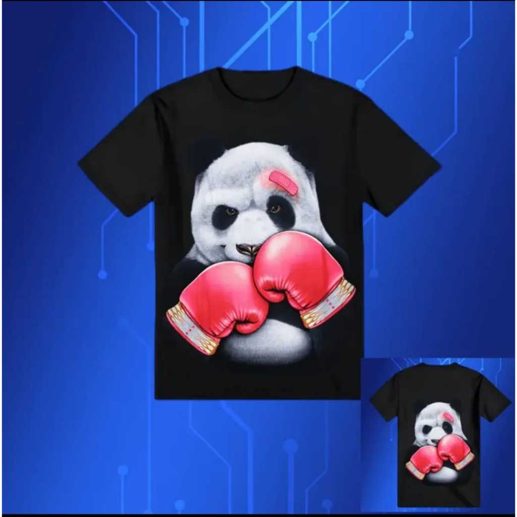 Kaos Baju Distro PandaBoxer Pria & Wanita Bahan Cotton Combed 24'S Tebal Adem