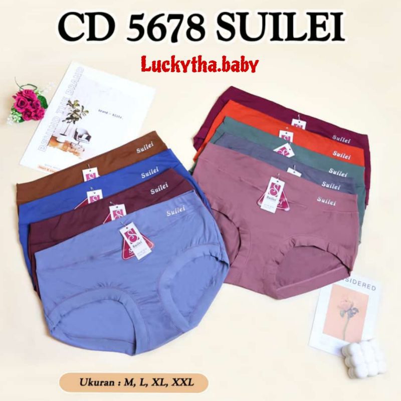 6pcs suilei - celana dalam wanita suilei bahan soft cotton cutting middi  / CD wanita dewasa suilei 