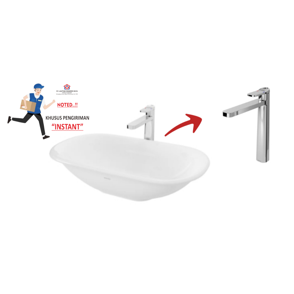 KURIR INSTANT Wastafel  TOTO LW274J SET KRAN TX116LX