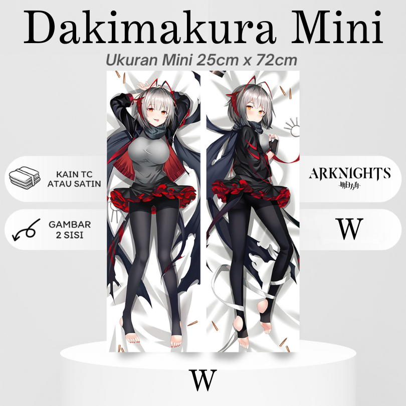 DAKIMAKURA MINI W ARKNIGHTS Bantal Anime Waifu Mini W Arknights