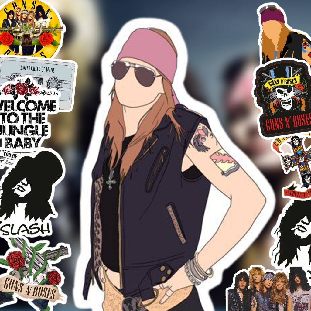 

Sticker Minipack Band Rock Gun N Roses Hologram 15pcs slash barat Vinyl Laminasi anti air ArtiStick Merch Best Quality Musik Band Metal RAMONES GUNS N ROSES METALLICA
