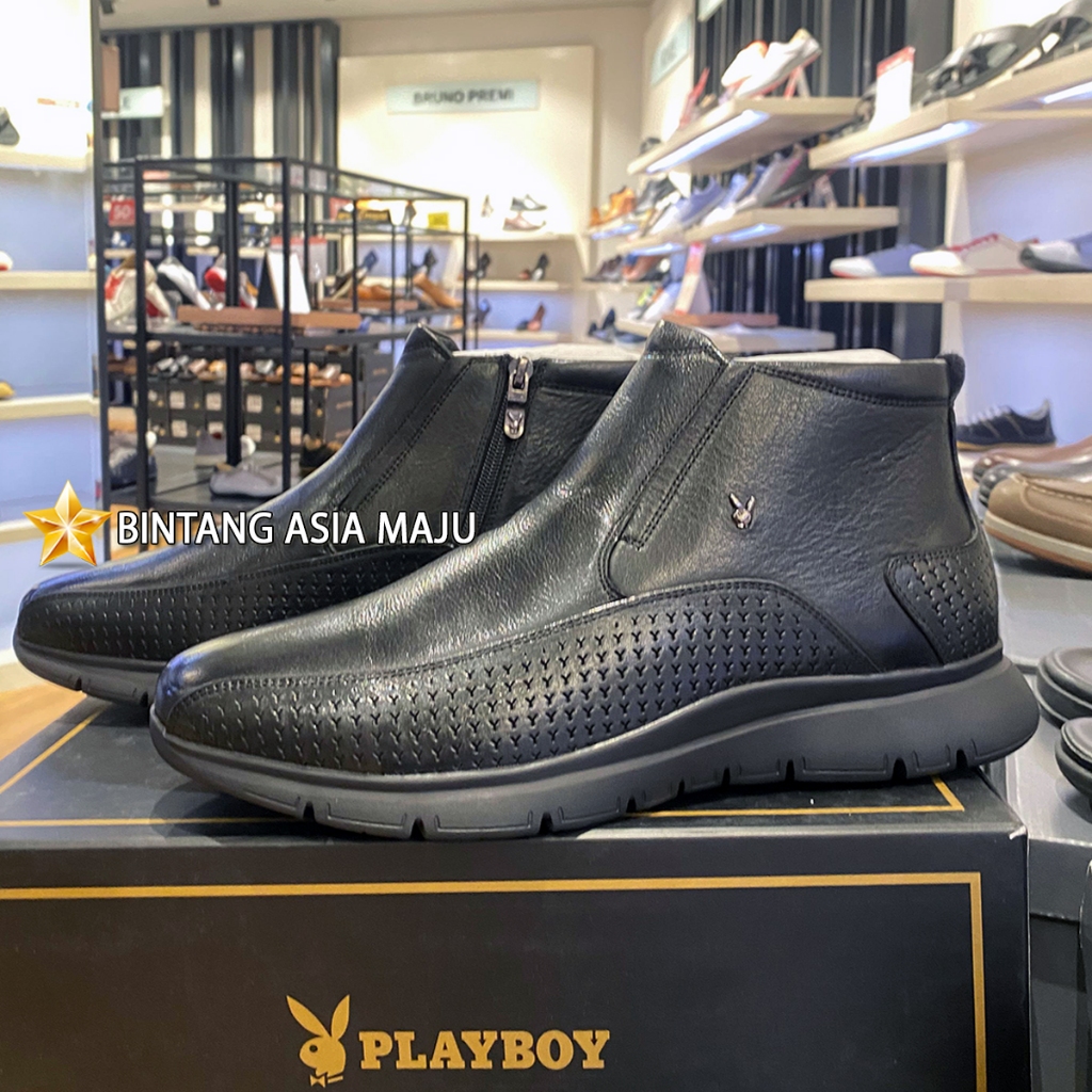 SEPATU BOOTS PLAYBOY PRIA ORIGINAL BOOT FORMAL KULIT HITAM PL32