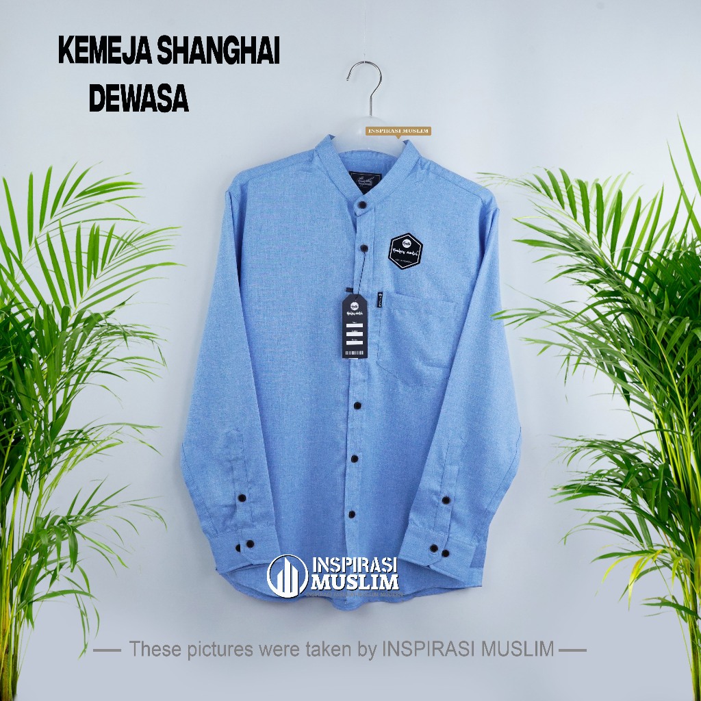 KEMEJA WARNA BIRU LANGIT ATASAN PRIA POLOS LENGAN PANJANG BAJU KOKO PRIA DEWASA OOTD MUSLIM BEST SEL