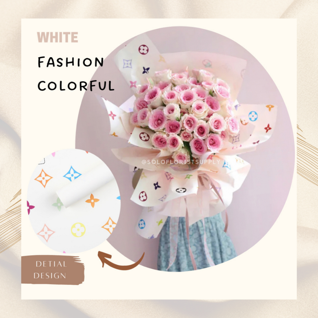 

FASHION COLORFUL WRAPPING LUXURY WESTERN FASHION CELLOPHANE 2 TONE DUA LOUIS VOUITON GUCCI WARNA KERTAS BUKET BUNGA FLORAL WRAPPING BUKET CRAFT PAPER GIFT PAPER KERTAS BUNGA FLORIST WATERPROOF PAPER NON WOVEN PAPER PASTEL PAPER BUKET MONEY BOUQUET KERTAS