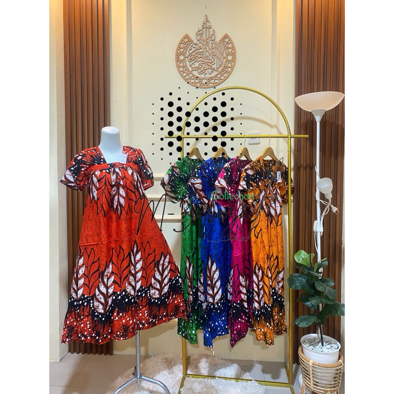 Daster Setelan Baju Batik Lengan Pendek Perempuan