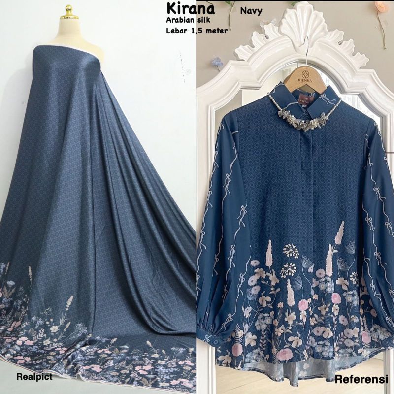 Kain Sutra Arabian Silk Motif ATAN dan KIRANA//Motif Bunga-Bunga Kecil//Kain Sarimbit