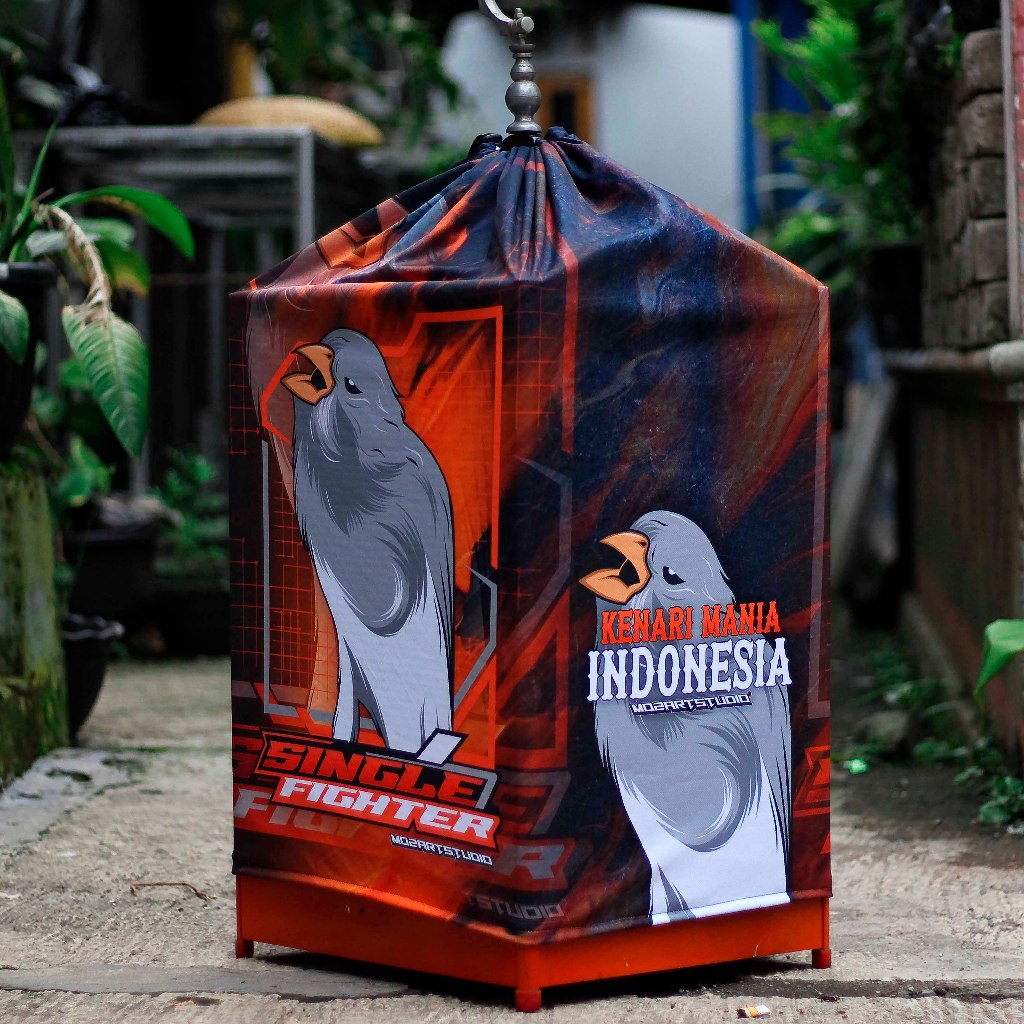 KERODONG KENARI FULL PRINTING UKURAN SANGKAR NO 2 BAHAN TEBAL HALUS ADEM DOUBLE LAYER KRODONG SANGKA