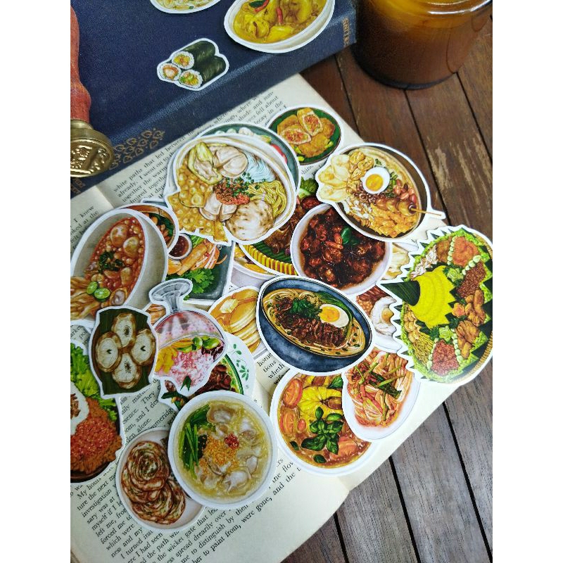 

Foodie Sticker set kiss cut Sticker makanan dekorasi jurnal bujo journaling art
