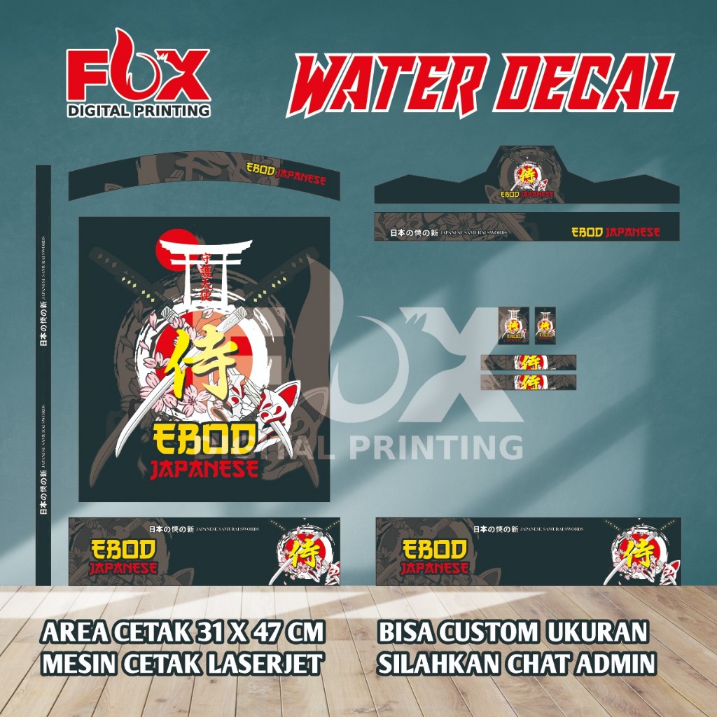 WATER DECAL SANGKAR REPLIKA/KOSAN/KIPAS/MURAI NO 1,2,3