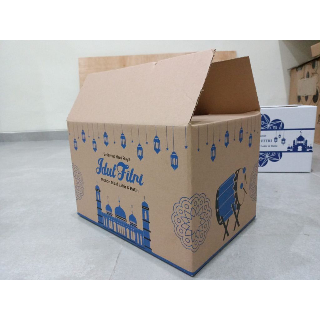 

10 Pcs Box Parcel Motif Coklat Uk 35x25x23cm Hampers Lebaran Packaging Kotak Dus Idul Fitri