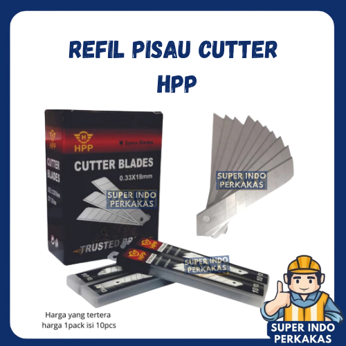 

Refil pisau cutter besar mata cutter berkualitas isi 10pcs Hpp termurah isi kater cater