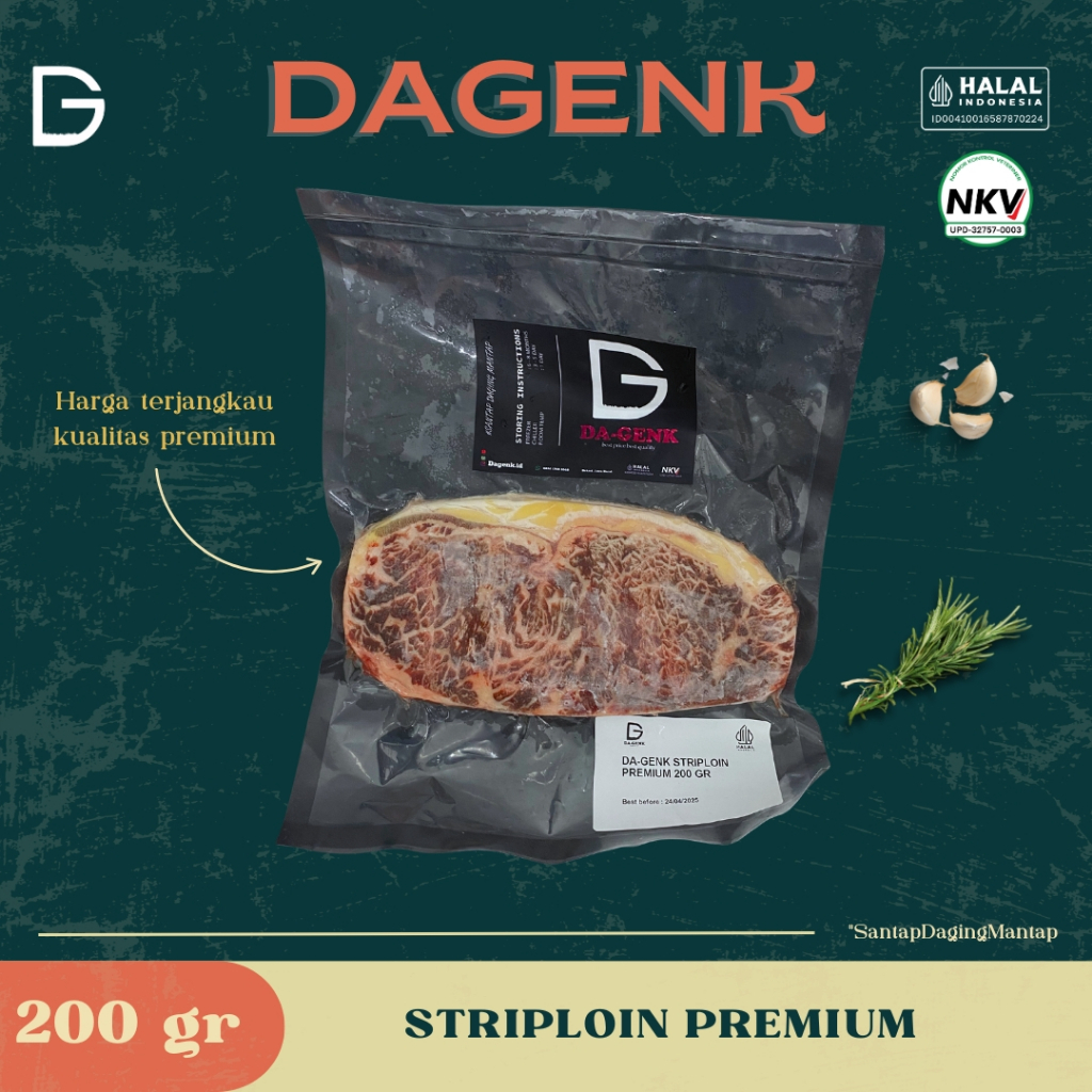 

STRIPLOIN/SIRLOIN MELTIQUE PREMIUM 200 GR - HALAL FRESH & READY TO GRILL DAGENK