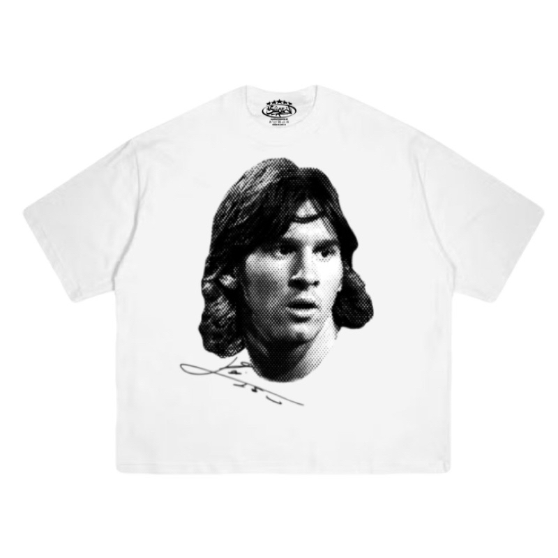 Tshirt Sunburworld White Tee LEO MESSI ICONIC OF FOOTBALL PRIDE