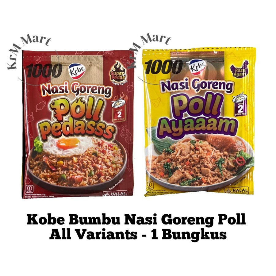 

Kobe Bumbu Nasi Goreng Poll All Varian 1 bungkus pc pcs pedas pol ayam ayaaam versi mini