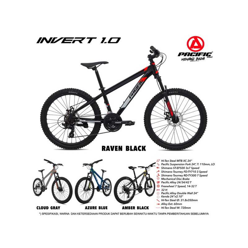 Sepeda Gunung MTB 24 Inch Pacific Invert 1.0 terbaru sepeda remaja pacific murah promo bisa paylatte