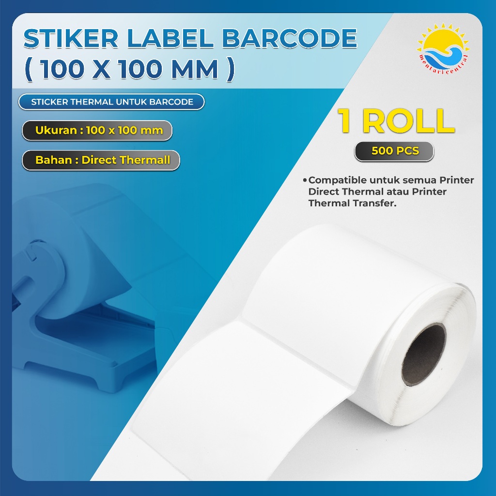 

Label Barcode Direct Thermal 100x100 mm 100 x 100 isi 500 WATERPROOF