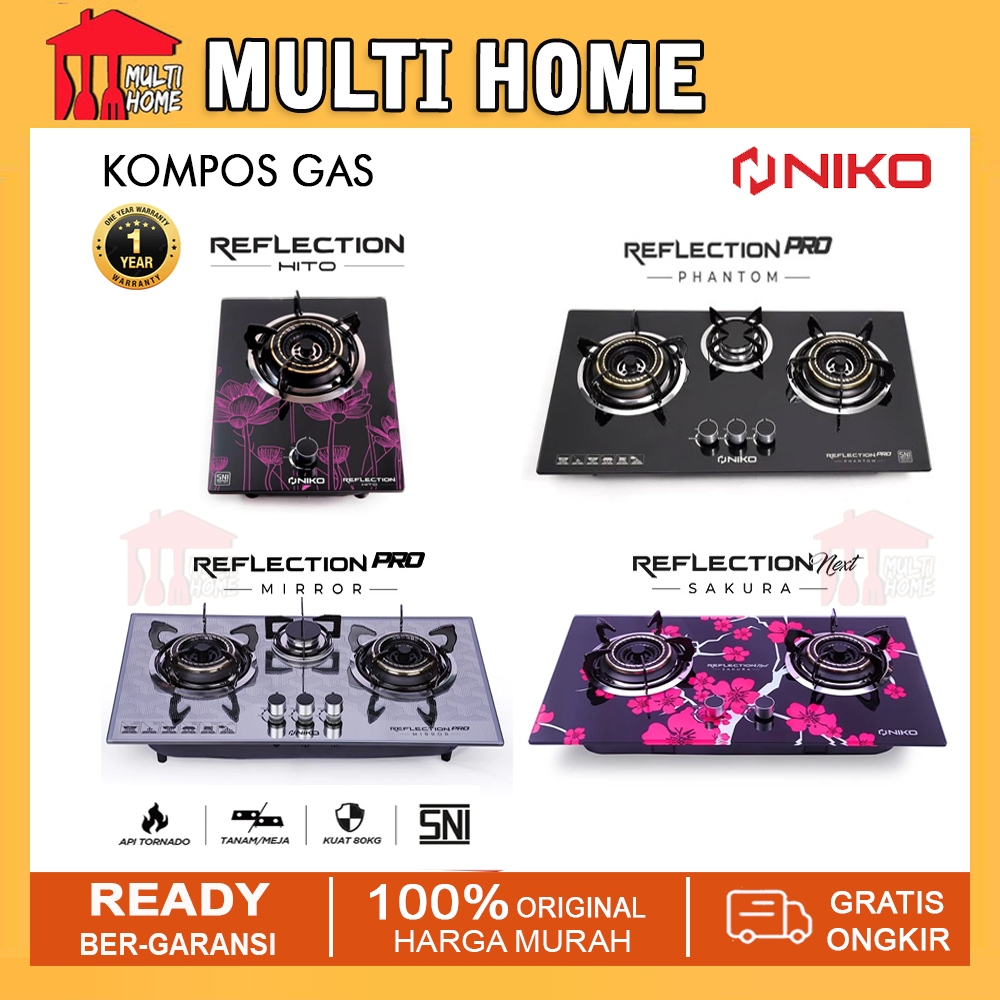 NIKO Kompor Gas Tanam Kaca - Kompor Gas Mewah Niko Glass Stove Reflection Series