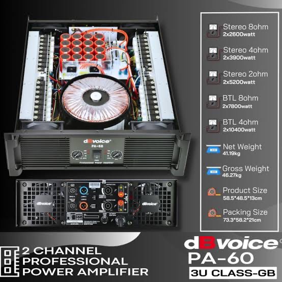 Power dBvoice PA 60 Original Product Amplifier dB Voice PA60 Class