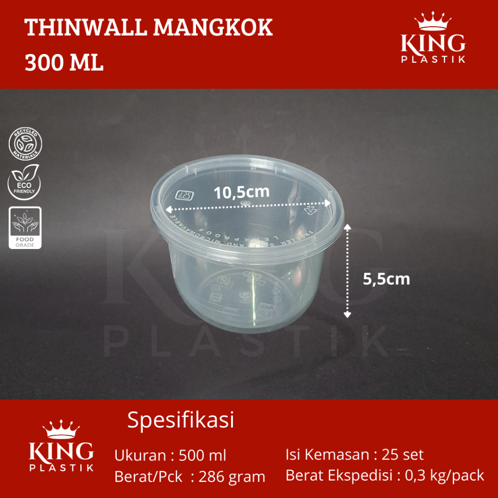Thinwall Klir 300ml Bowl | Mangkok Plastik KLIR BOWL 300ml@25set