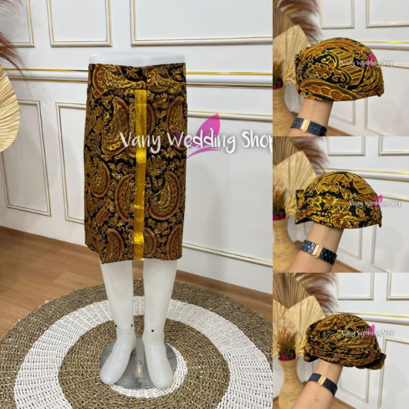 (1Jarik + 1Blangkon) Jarik Instan Sembong Cowok + Blangkon | Motif Lengkap