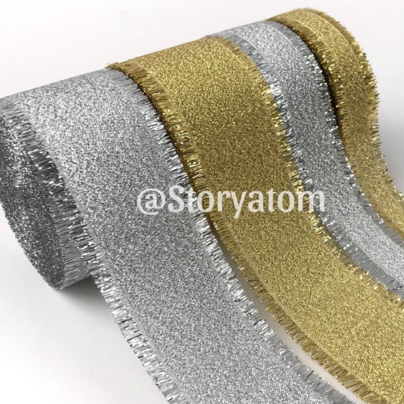 

1 YARD - PITA SUWIR GLITER / PITA SUWIR GLITER GOLD & SILVER / PITA GLITER