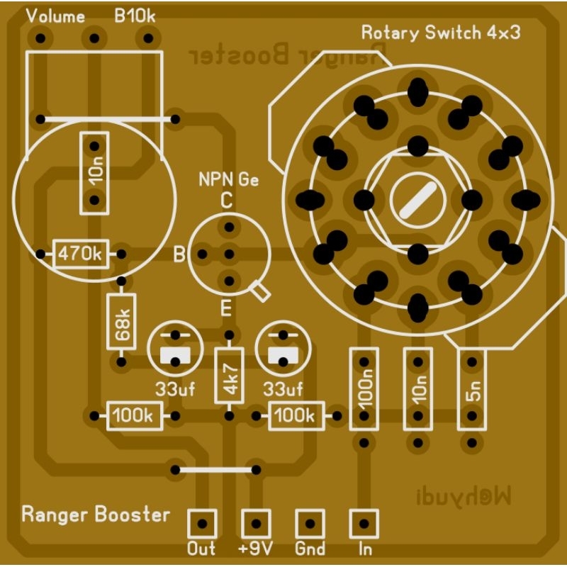 PCB EFEK GITAR RANGER BOOSTER