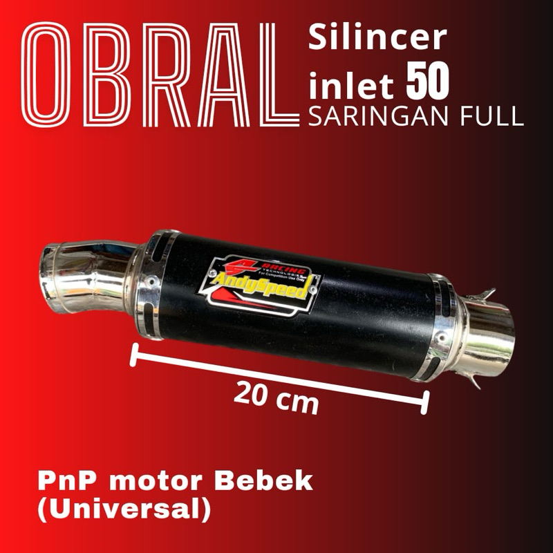 OBRAL Silincer knalpot motor bebek inlet 50 merk andy speed