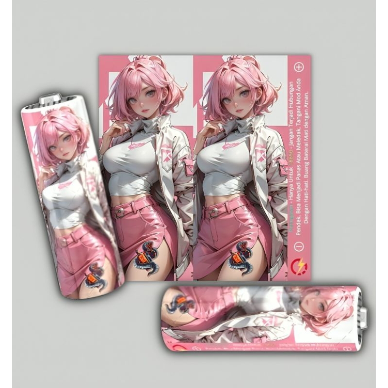 

FAMSTORE - Pelindung Baterai - Stikerskin Wrap Baterai 18650 Motif Waifu v12 Full Motif Desain Dan Anti Gores