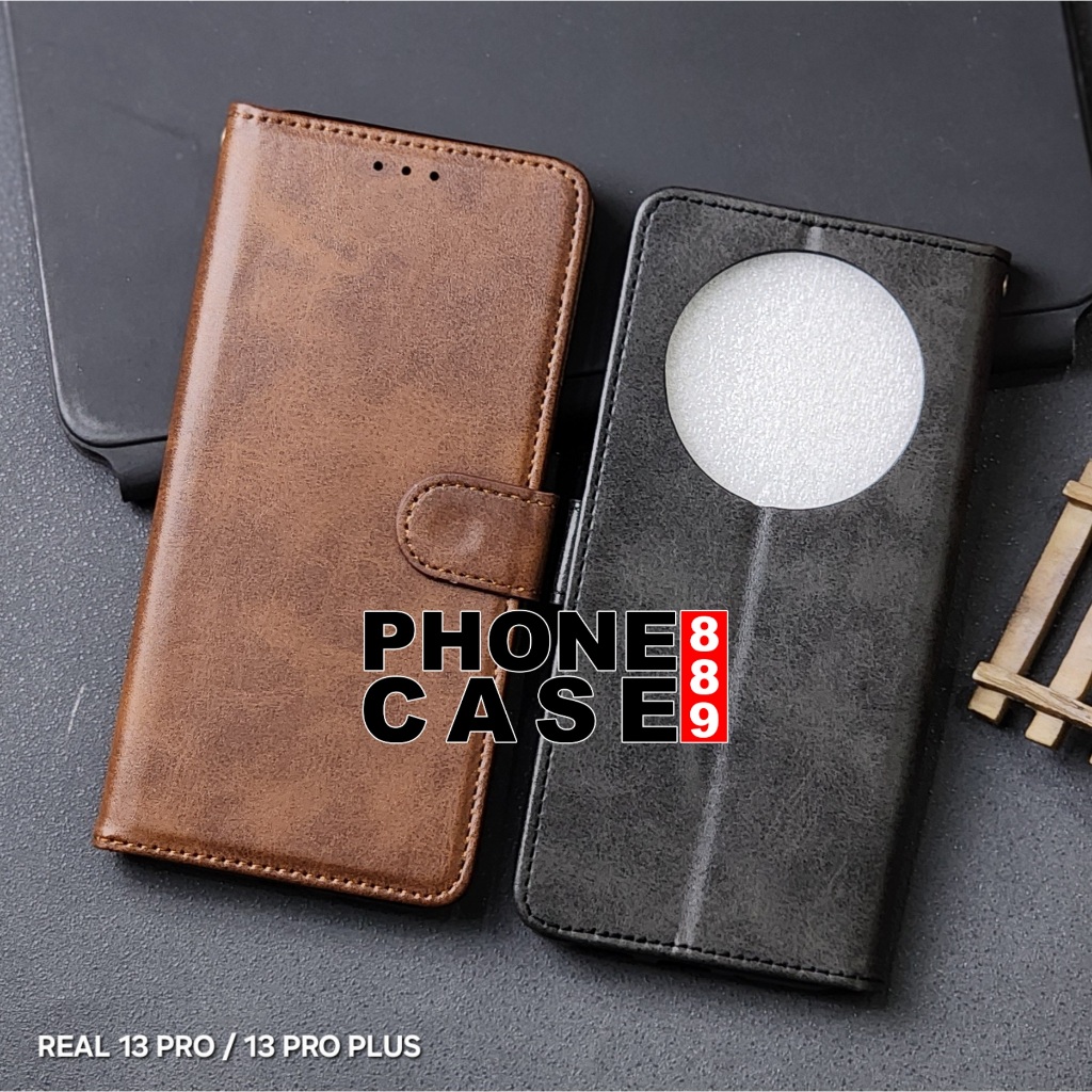 REALME 13 PLUS REALME 13 PRO REALME 13 PRO PLUS LEATHER FLIP CASE DOMPET REALME 13 PLUS REALME 13 PR