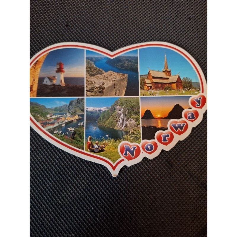

kartu pos shaped norwegian/norway shaped postcard