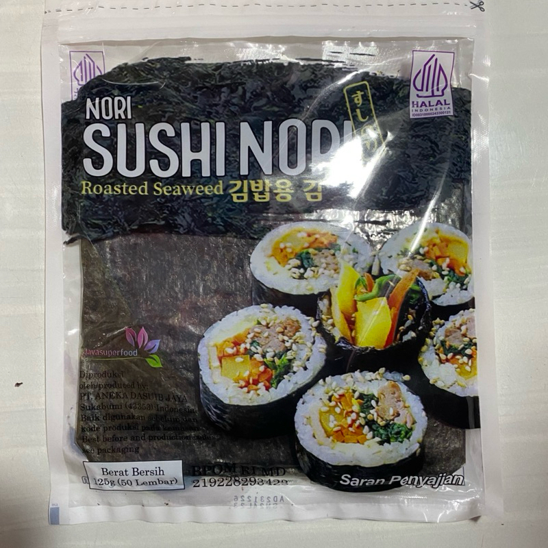 

Nori Sushi isi 50 Lembar Halal Java Seaweed rumput laut kulit sushi bungkus kimbab bento
