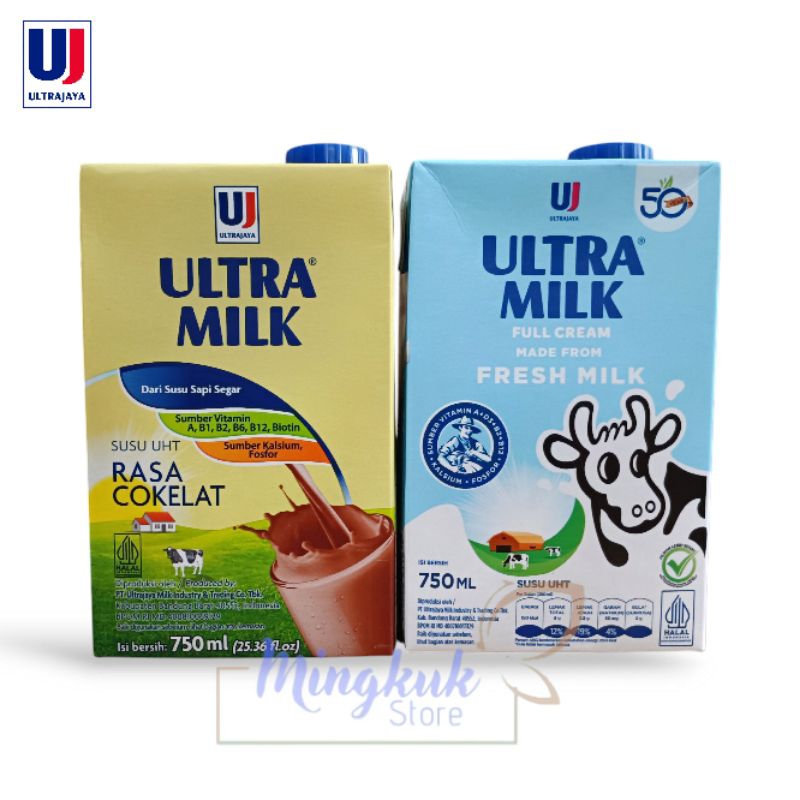 

Susu UHT Ultra Milk 750ml - Ultra Milk Coklat , Full Cream 750 ml