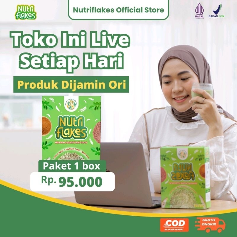 

Nutriflakes Sereal Umbi Garut Asam Lambung - Ampuh Mengatasi Asam Lambung Gerd, Maag 1 Box