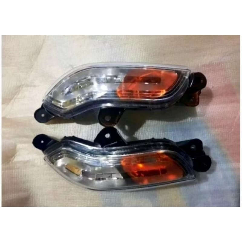 Lampu Sen Depan Scoopy Fi 2013-2016 Custom Hitam Oranye Sepasang