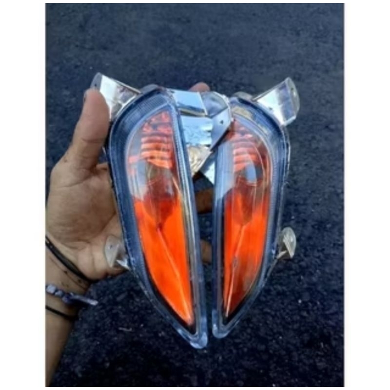 Lampu Sen Belakang Scoopy Fi 2013-2016 Custom Hitam Oranye Sepasang