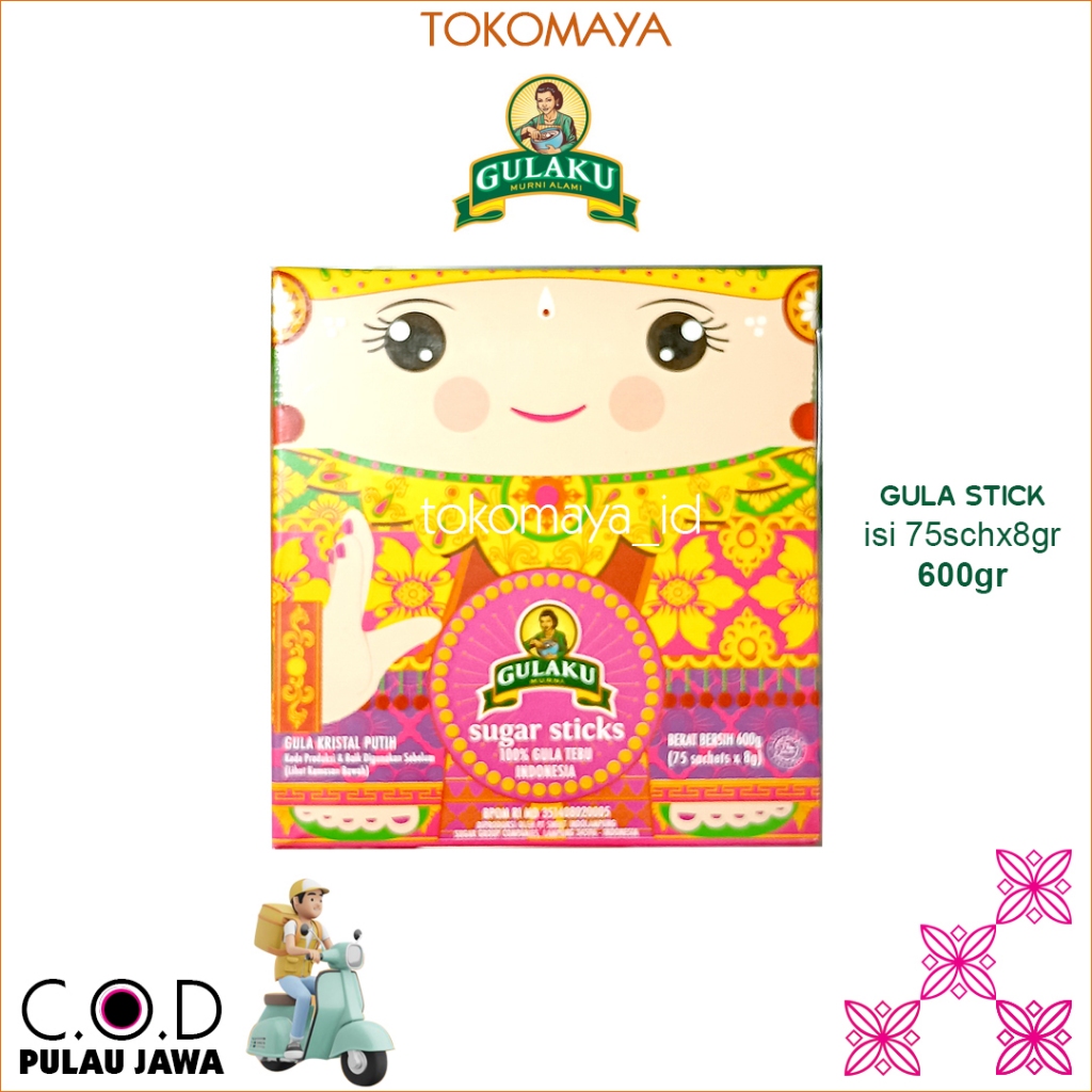 

Gulaku Stick Bali 600 gr (75sch x 8 gr) - Gulaku Gula pasir stick kemasan box