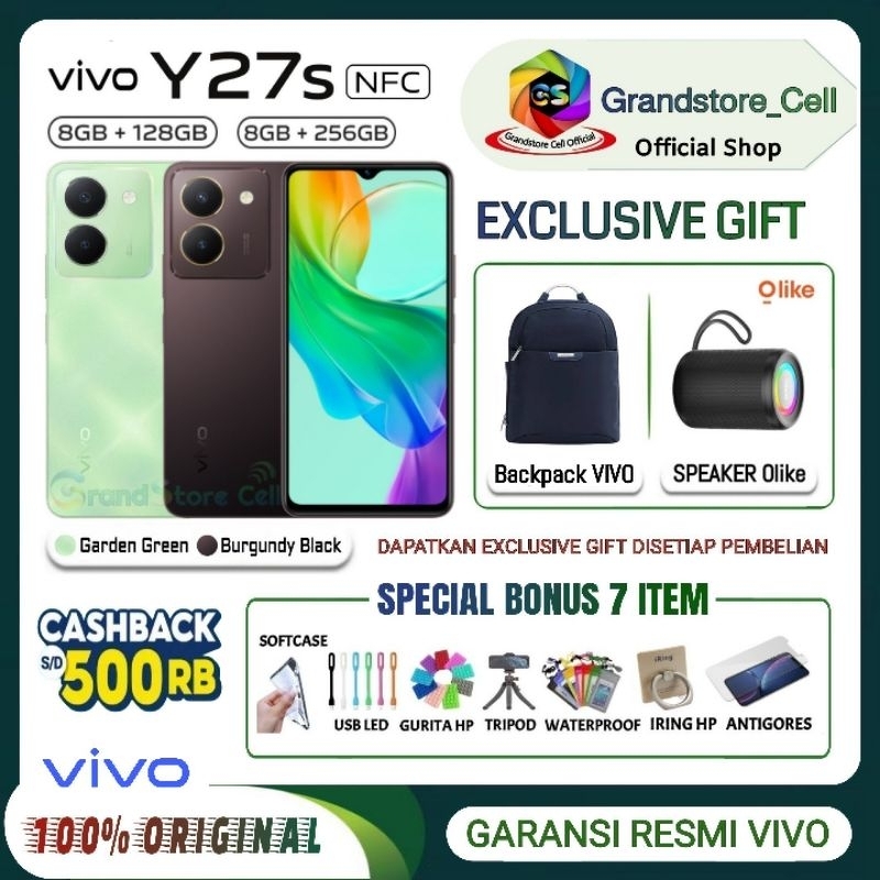 VIVO Y27S RAM 8/128GB VIVO Y27 S RAM 8/256GB GARANSI RESMI VIVO INDONESIA