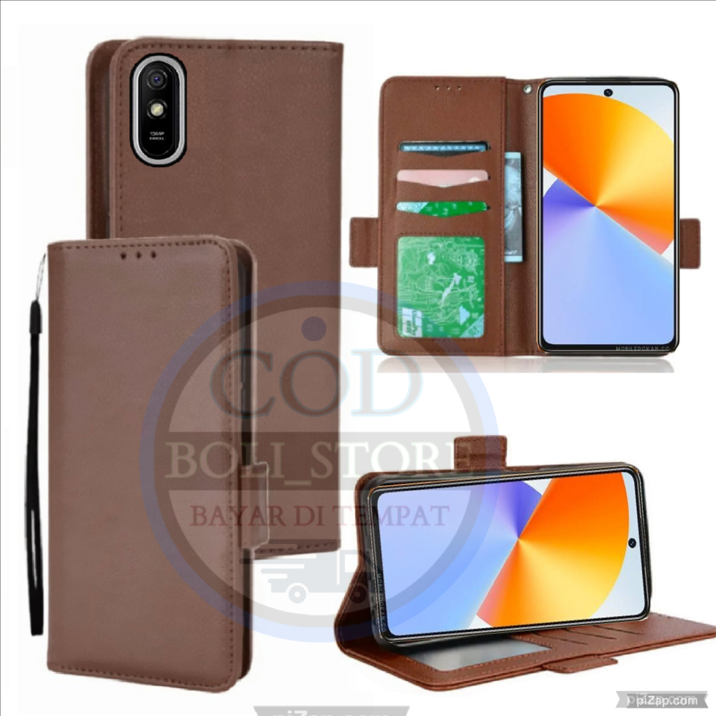 CASE HP Redmi 9A - CASING DOMPET-FLIP COVER LEATHER-SARUNG HP