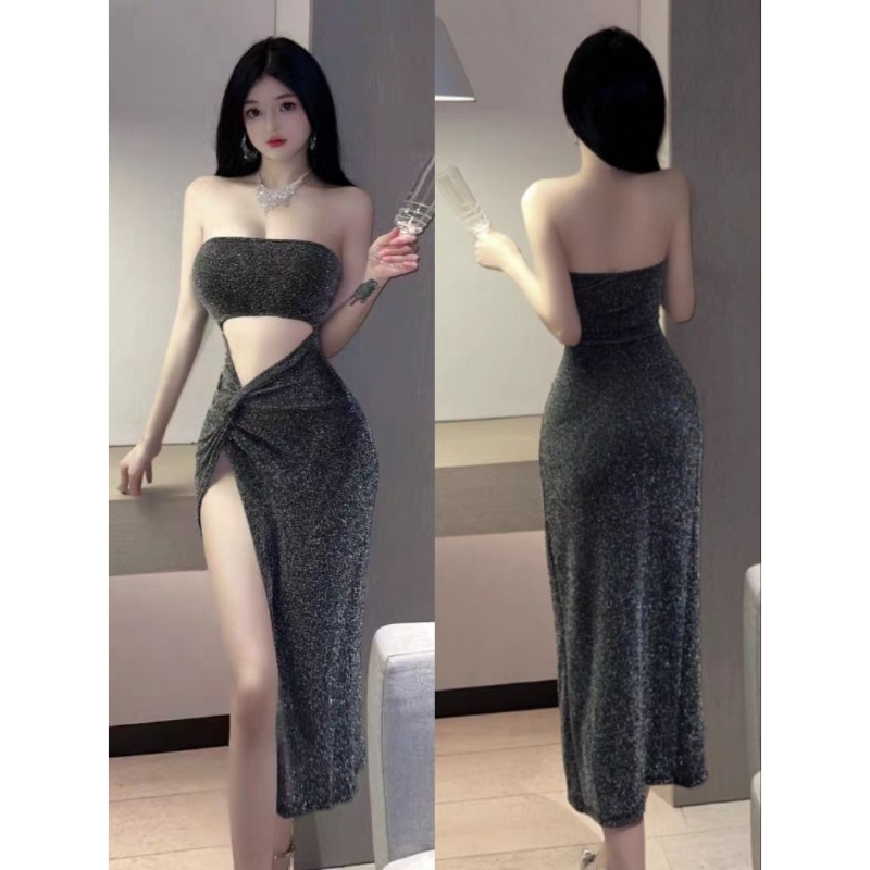 Dress Wanita Bodycon Gaun Sexy Glitter NightDress Pesta Clubbing HM348
