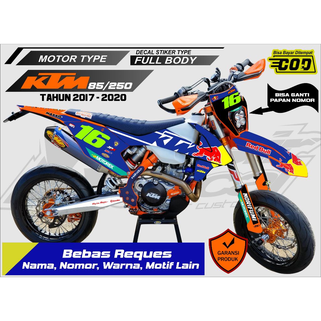 Decal Sticker KTM 150 / 250 2017 - 2019 Full Body Free Custom