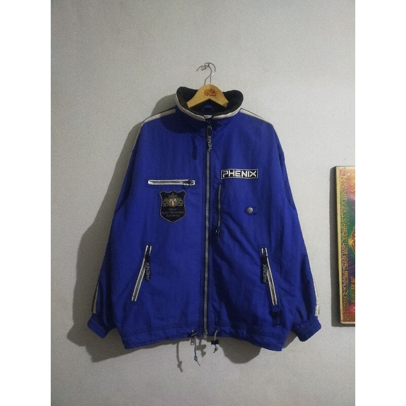 JAKET VINTAGE RACING PHENIX BIRU