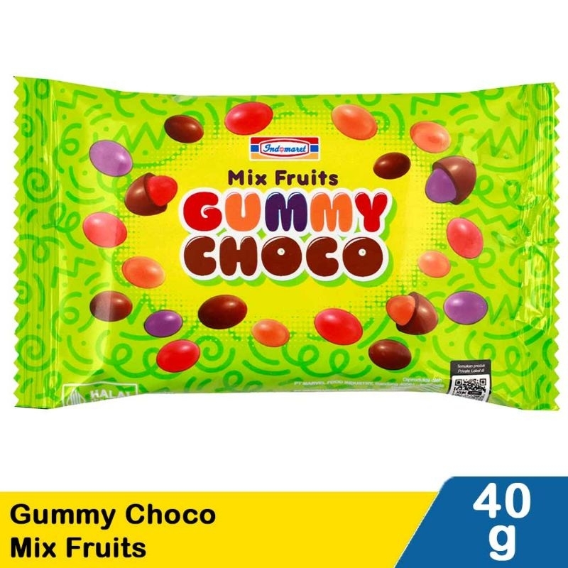 Indomaret Gummy Choco Mix Fruits 40G