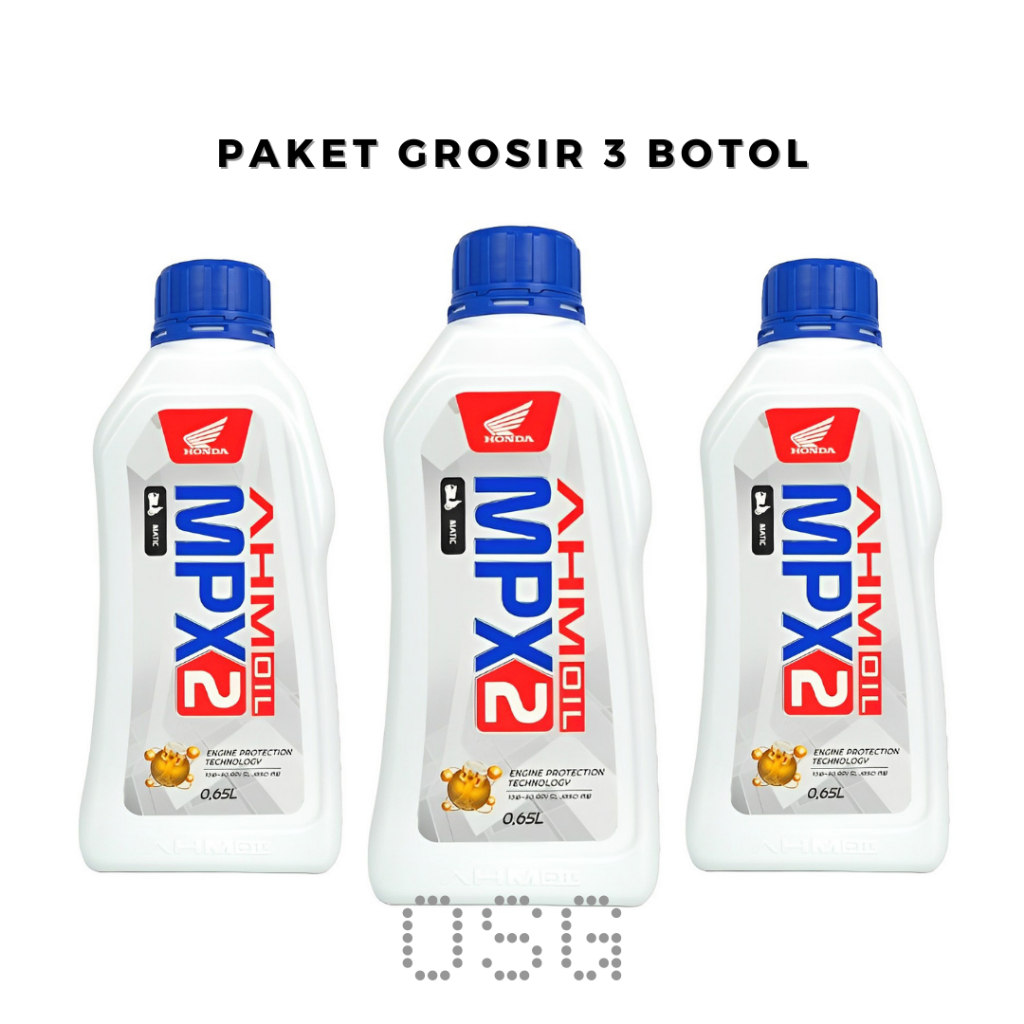 Paket Grosir 3 Botol Oli Mpx2 Matic Ahm Original 0.65 liter 10W-30 Kemasan Baru Beat Scoopy Genio