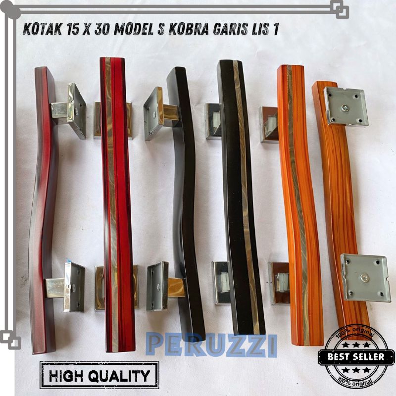 Handle Pintu 33 cm S KOBRA LIS Gagang Pintu 45 cm Natural Mahoni Hitam handle pintu Kupu tarung