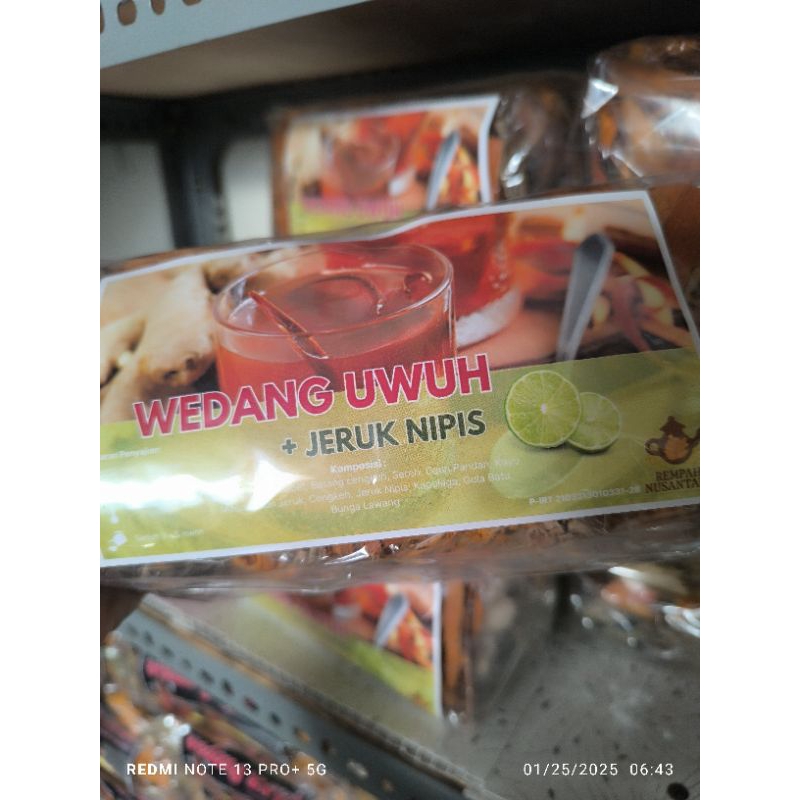 

WEDANG UWUH KHAS SOLO KOMPLIT GULA BATU KRISTAL ekstra LEMON/NIPIS isi 10pcs