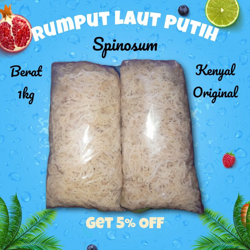 

Rumput laut putih 1kg untuk es kenyal (Asli 100%)